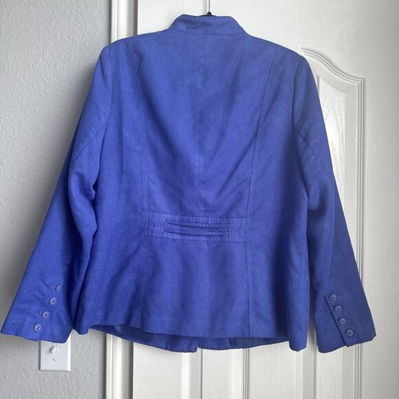 TanJay Jacket Women Purple Blue Suede Jacket Size 12 - Picture 6 of 6